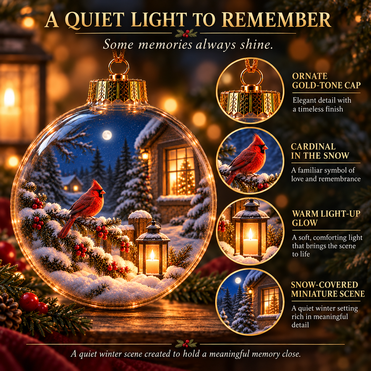 A Light Still Shines – Light-Up Christmas Remembrance Ornament