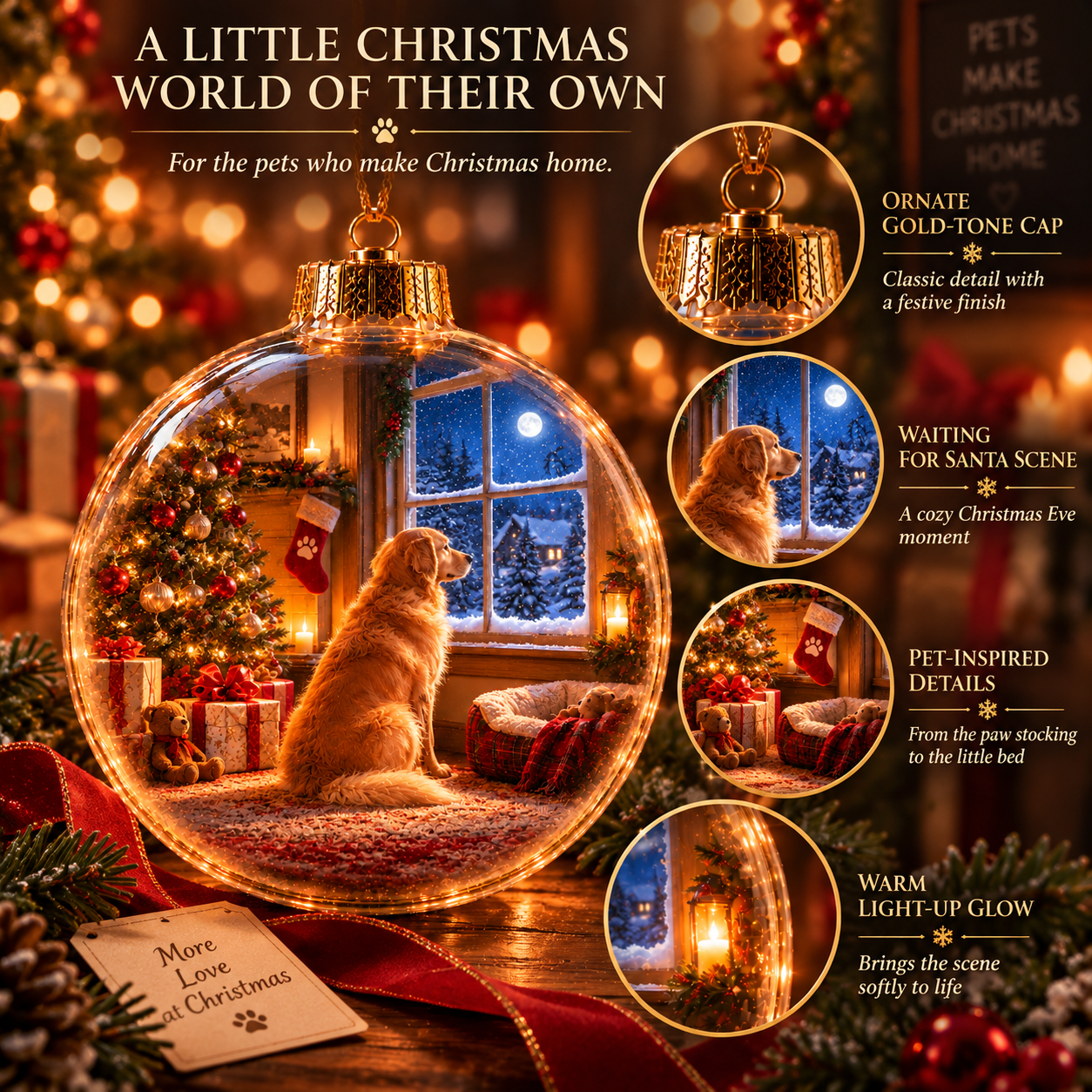 Christmas With Our Best Friends – Light-Up Pet Christmas Ornament Collection