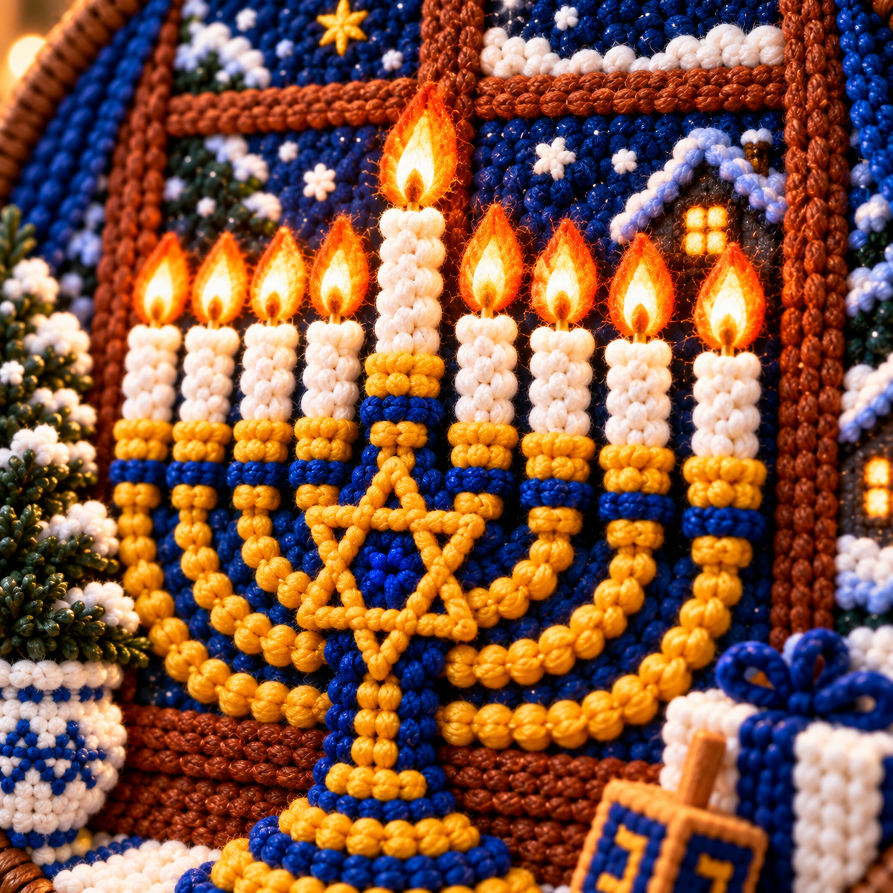 🕎 DIY Punch Needle Hanukkah Hanging Decor Kit