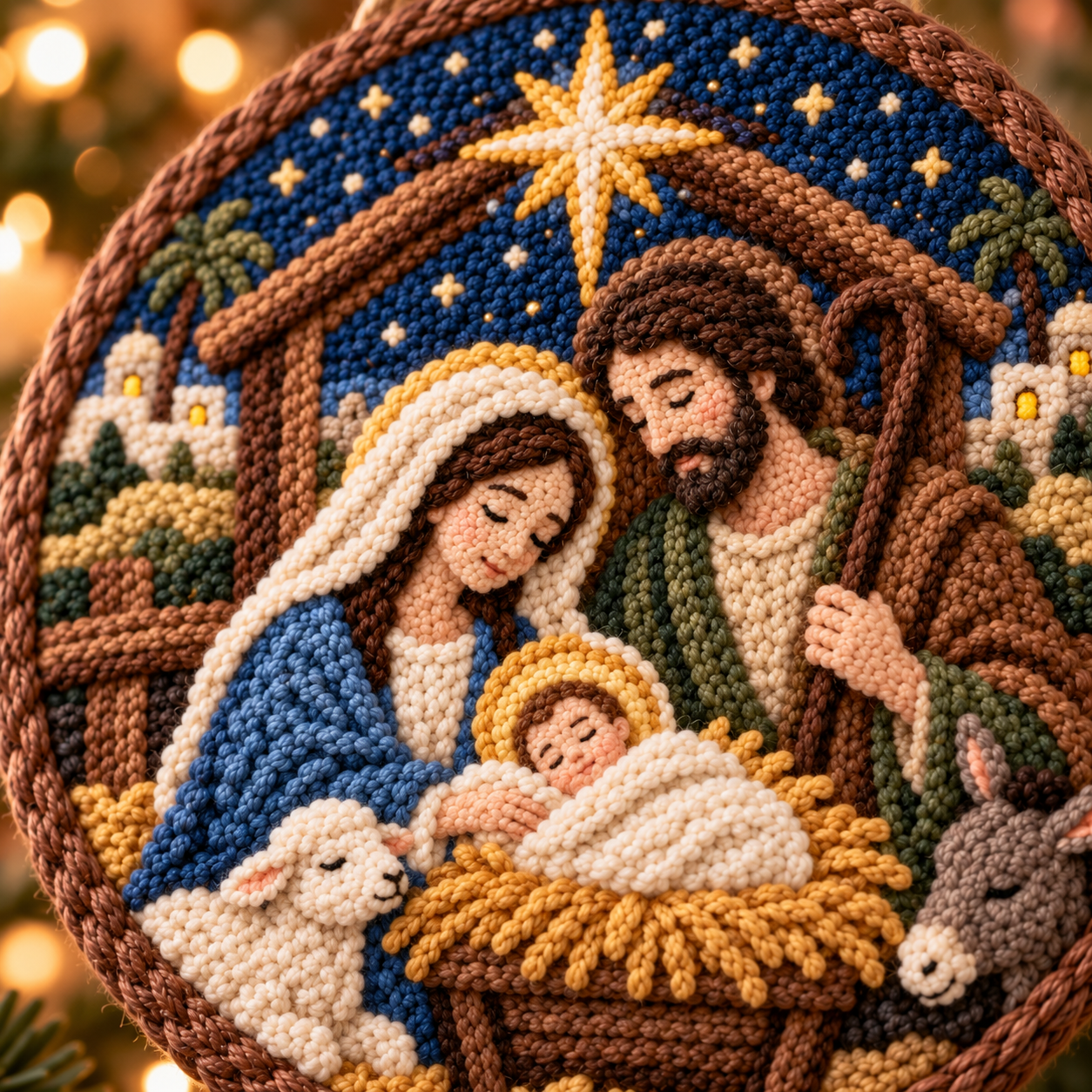 DIY Punch Needle Christian Christmas Hanging Decor Kit