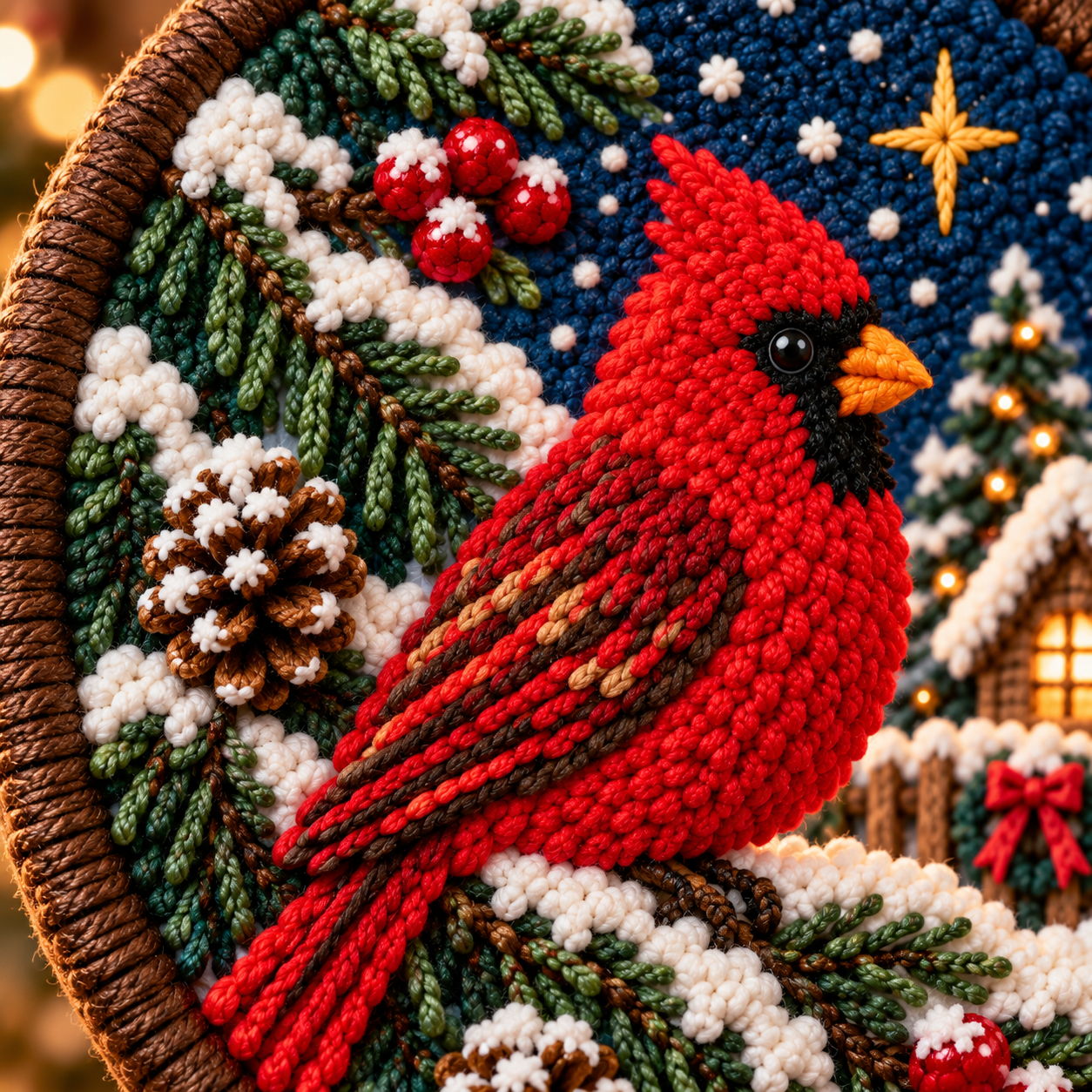 🐦 DIY Punch Needle Winter Woodland Hanging Decor Kit