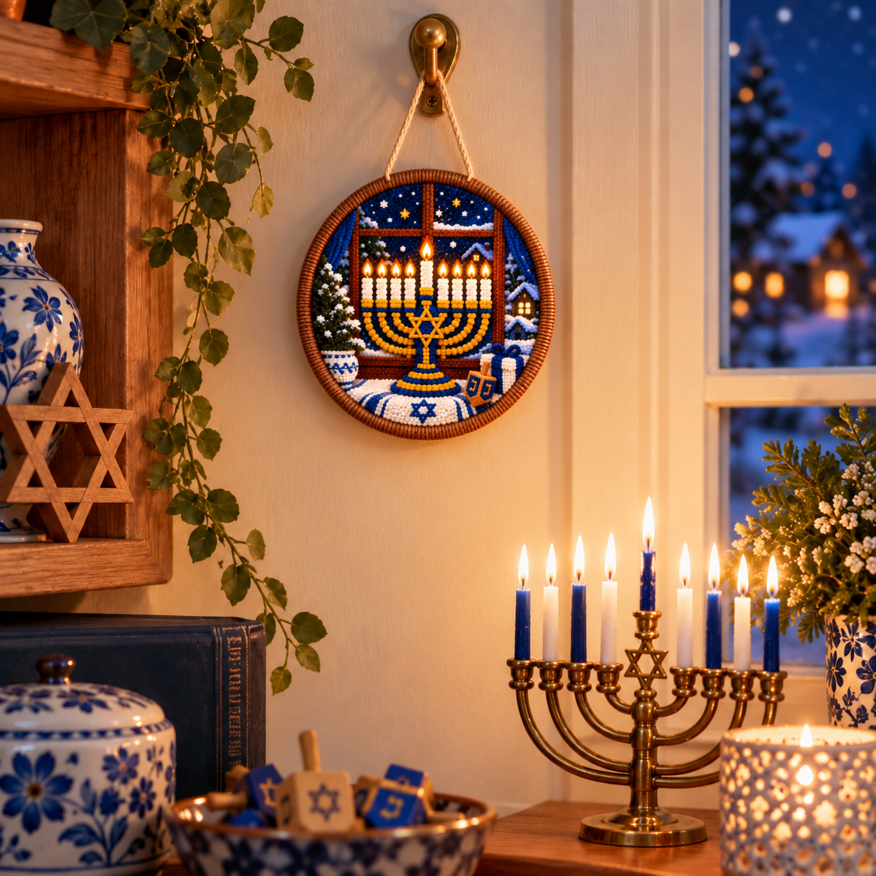 🕎 DIY Punch Needle Hanukkah Hanging Decor Kit