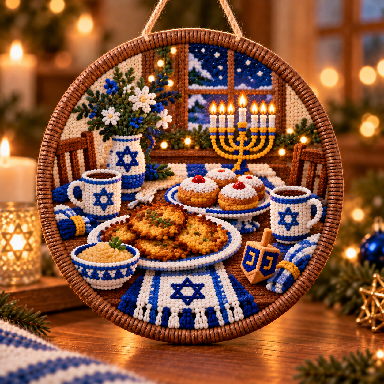 🕎 DIY Punch Needle Hanukkah Hanging Decor Kit