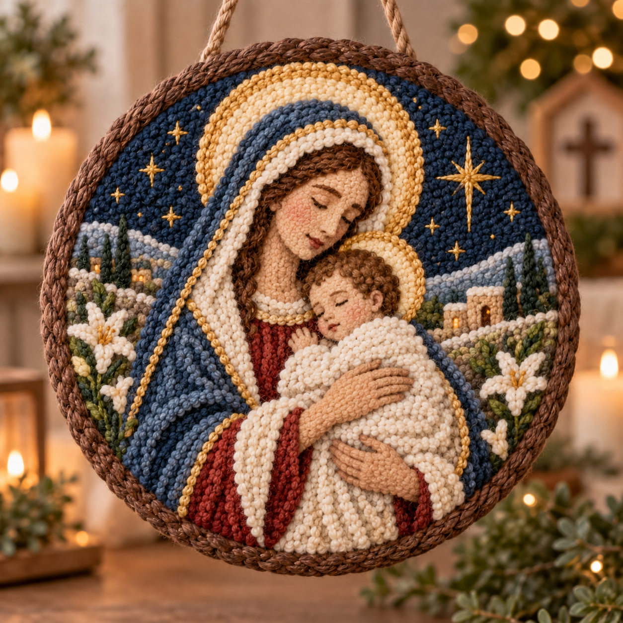 DIY Punch Needle Christian Christmas Hanging Decor Kit