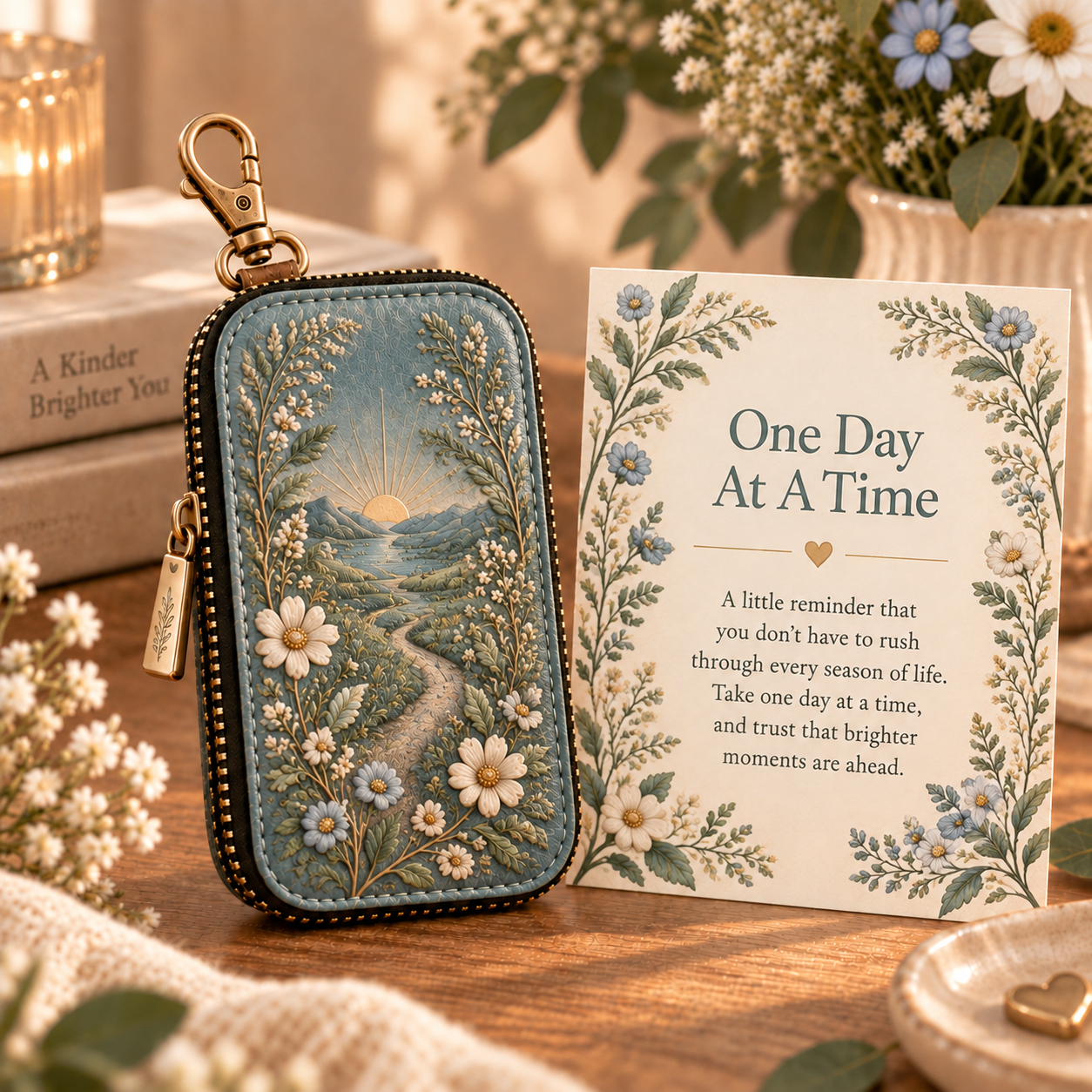 The Little Reminder Key Case Gift Set – Meaningful Key Pouch with Encouragement Card