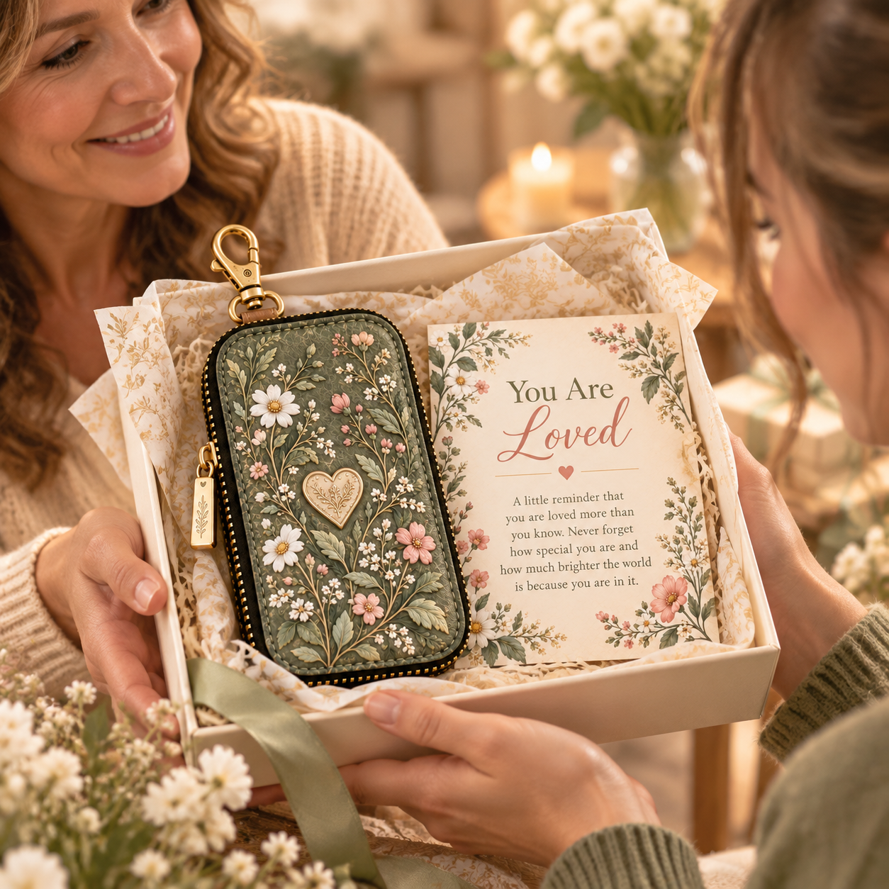 The Little Reminder Key Case Gift Set – Meaningful Key Pouch with Encouragement Card