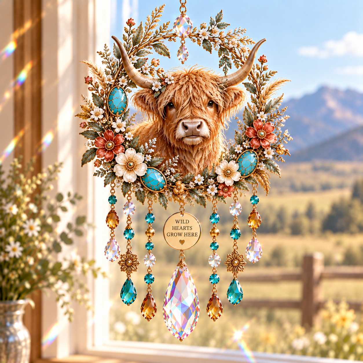 Western Soul Jeweled Wind Chime Suncatcher