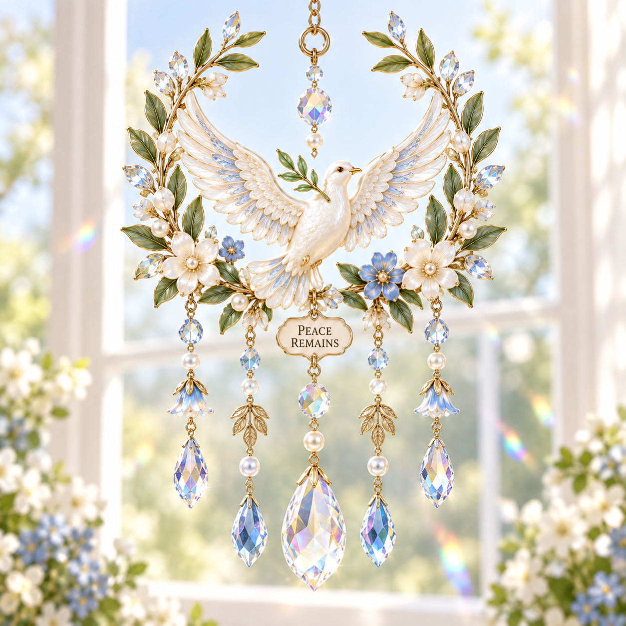 Guardian Light Jeweled Wind Chime Suncatcher