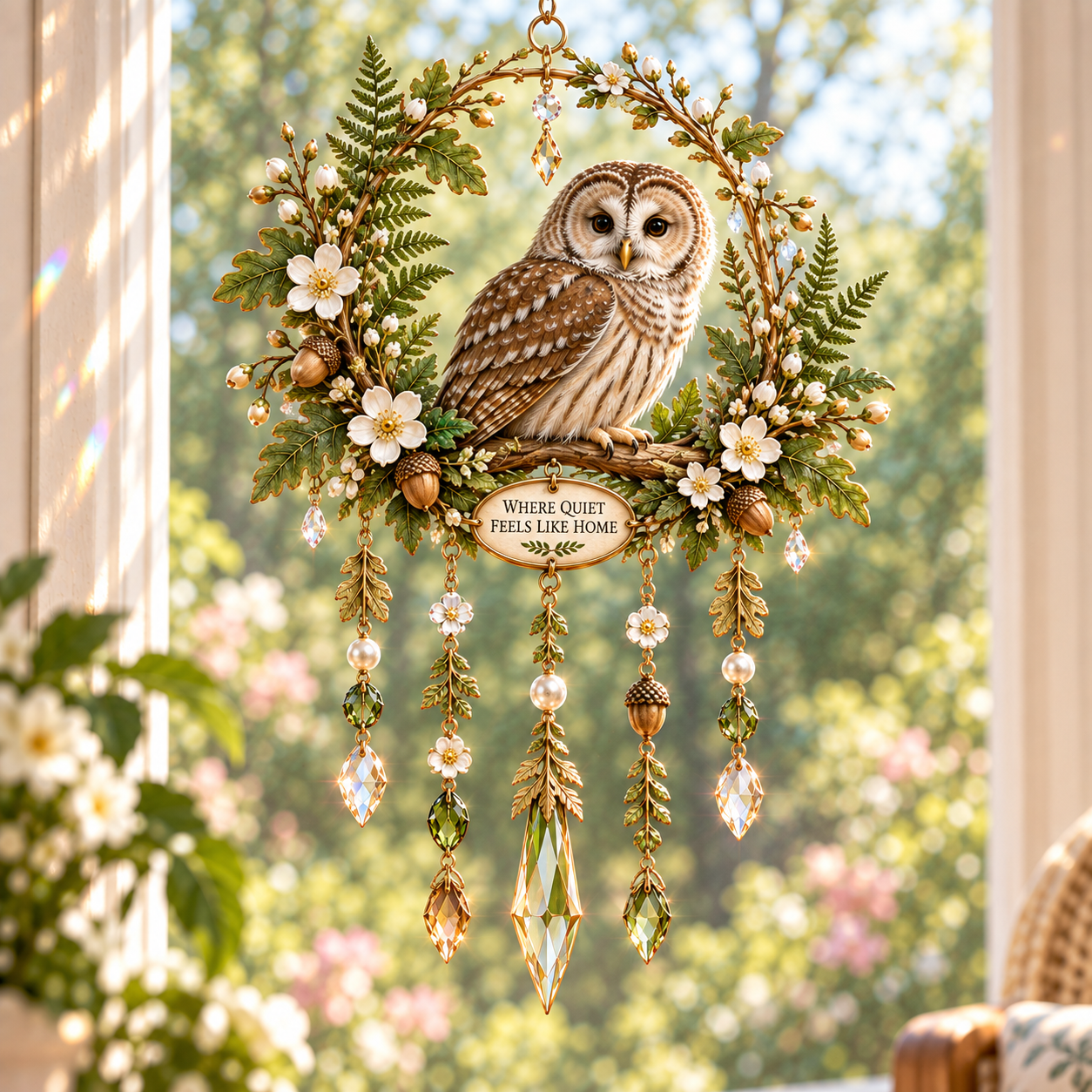 Woodland Garden Jeweled Wind Chime Suncatcher