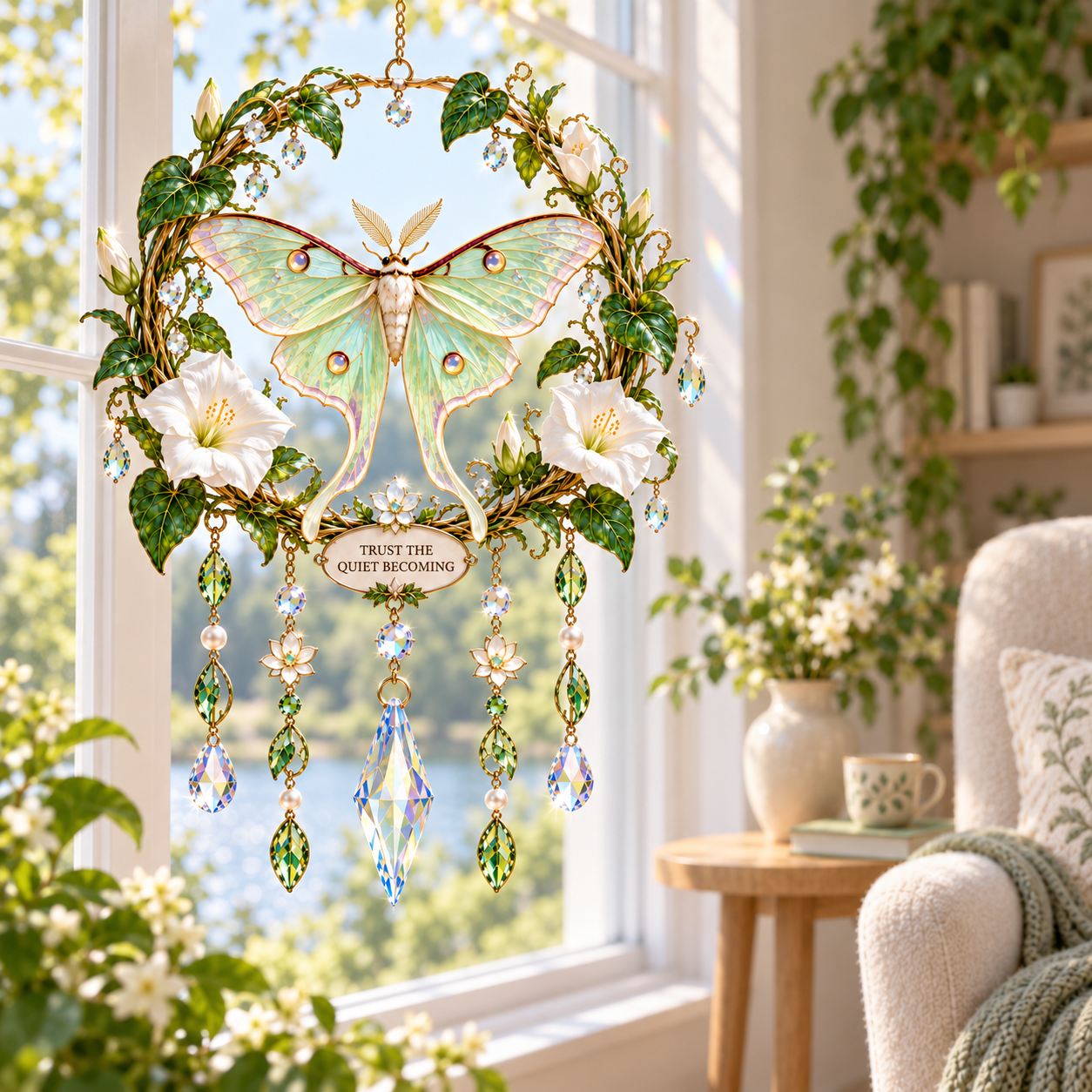 Winged Garden Jeweled Wind Chime Suncatcher