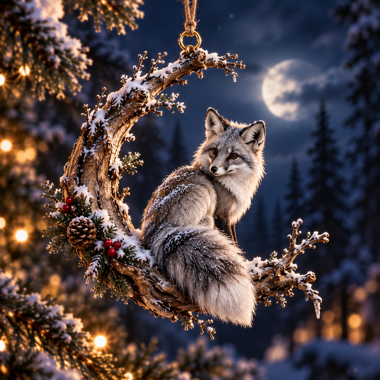 Moonlit Woodland Christmas Keepsake Ornaments