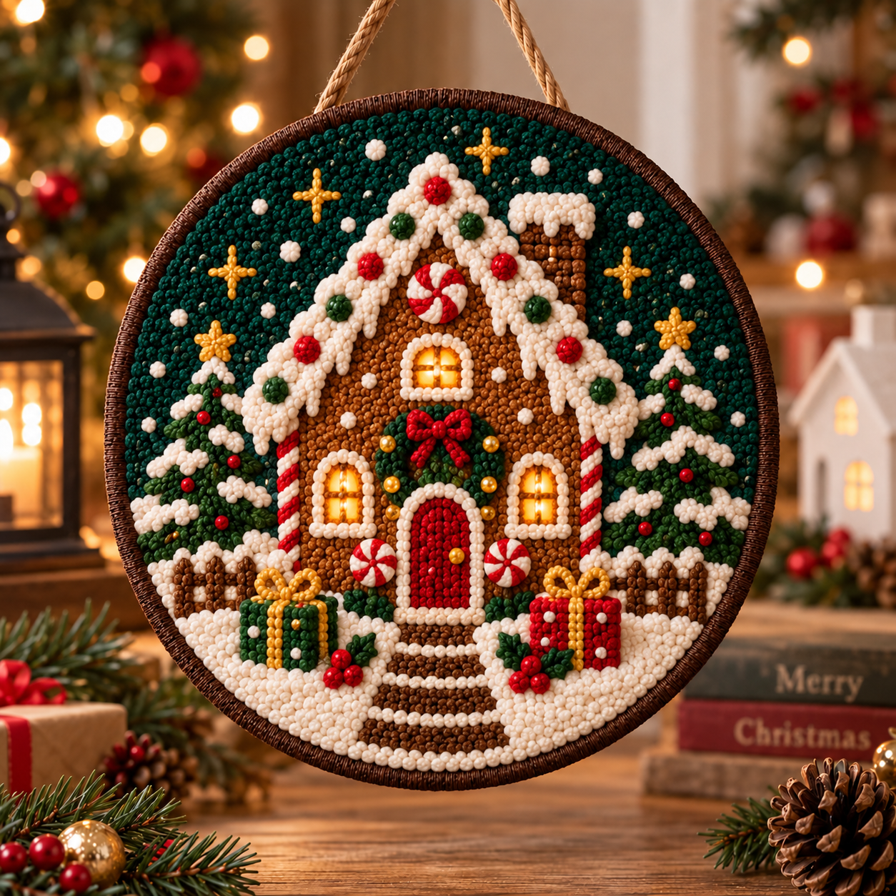 🎅 DIY Punch Needle Christmas Hanging Decor Kit
