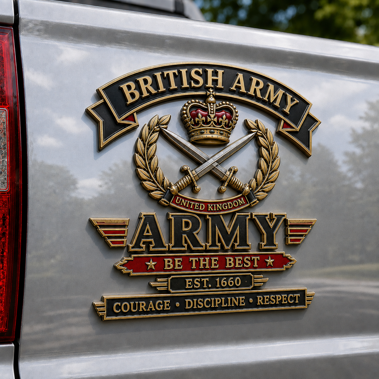 🎖️ British Army “Be The Best” Heritage Metal Car Emblem