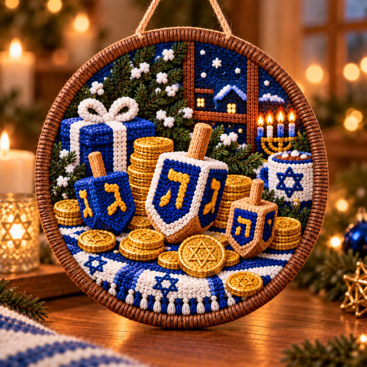 🕎 DIY Punch Needle Hanukkah Hanging Decor Kit