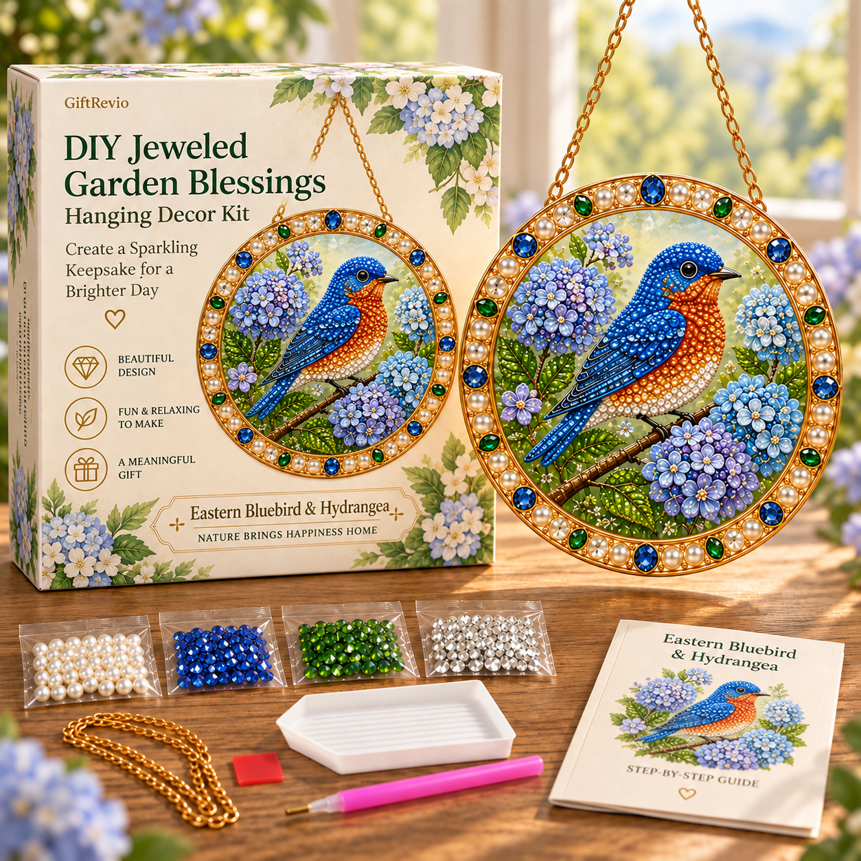 DIY Jeweled Garden Blessings Hanging Decor Kit