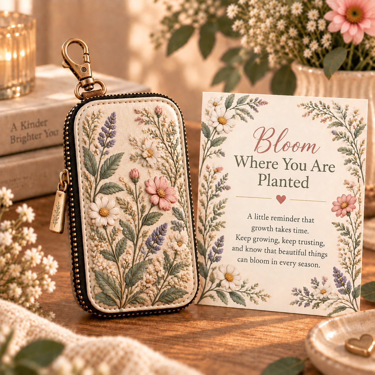 The Little Reminder Key Case Gift Set – Meaningful Key Pouch with Encouragement Card