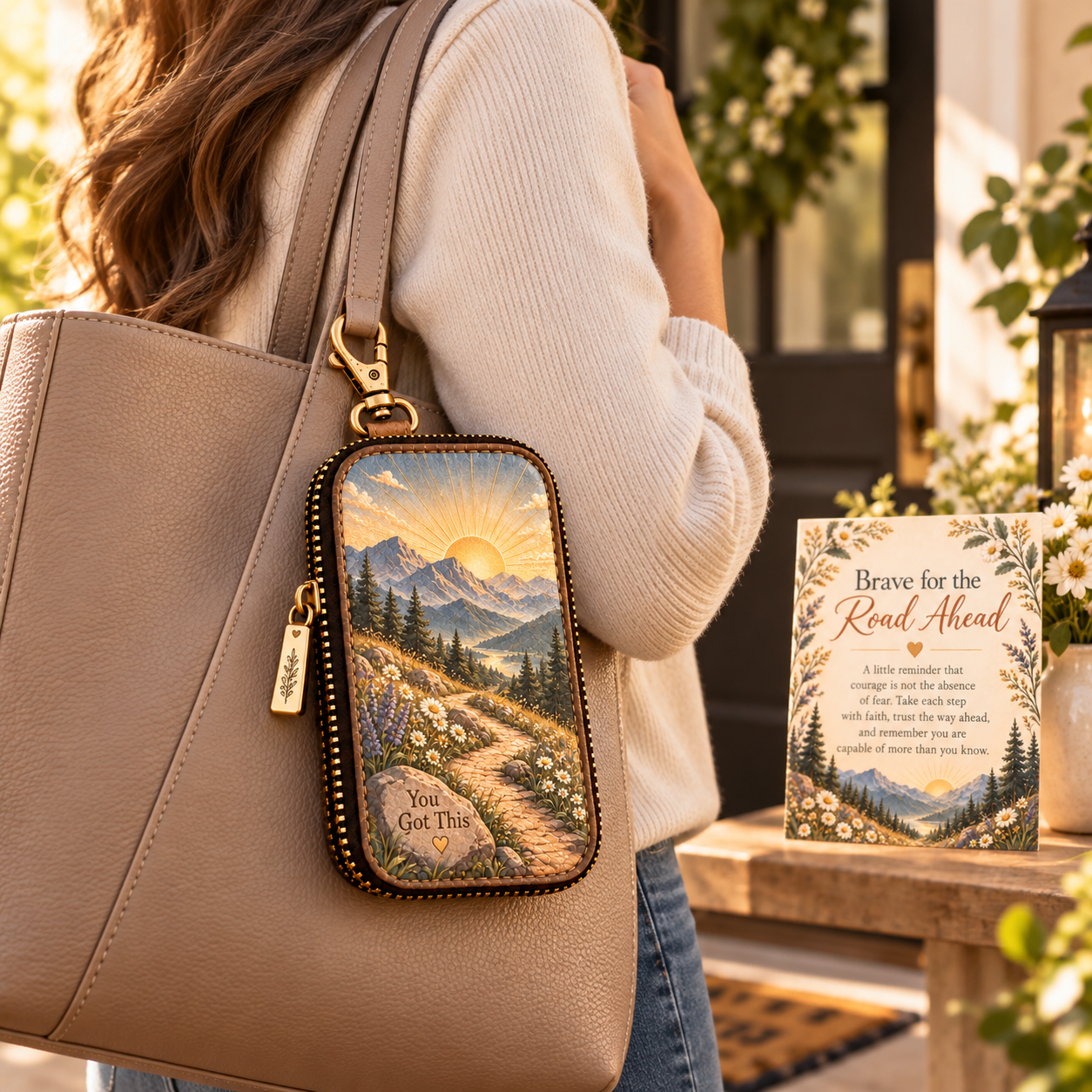 Wherever You Go Mother-Daughter Key Case Gift Set – Meaningful Keepsake with Message Card