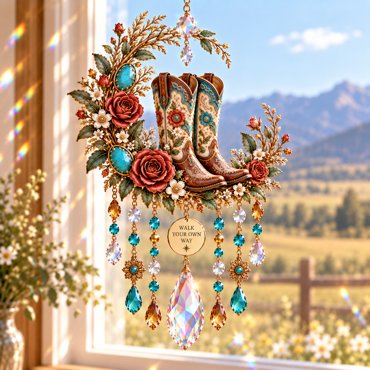 Western Soul Jeweled Wind Chime Suncatcher