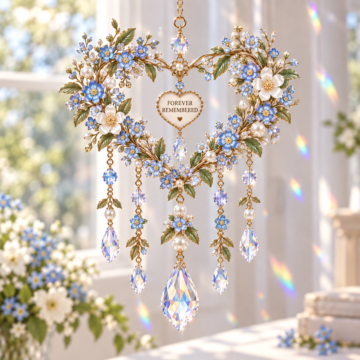 Guardian Light Jeweled Wind Chime Suncatcher
