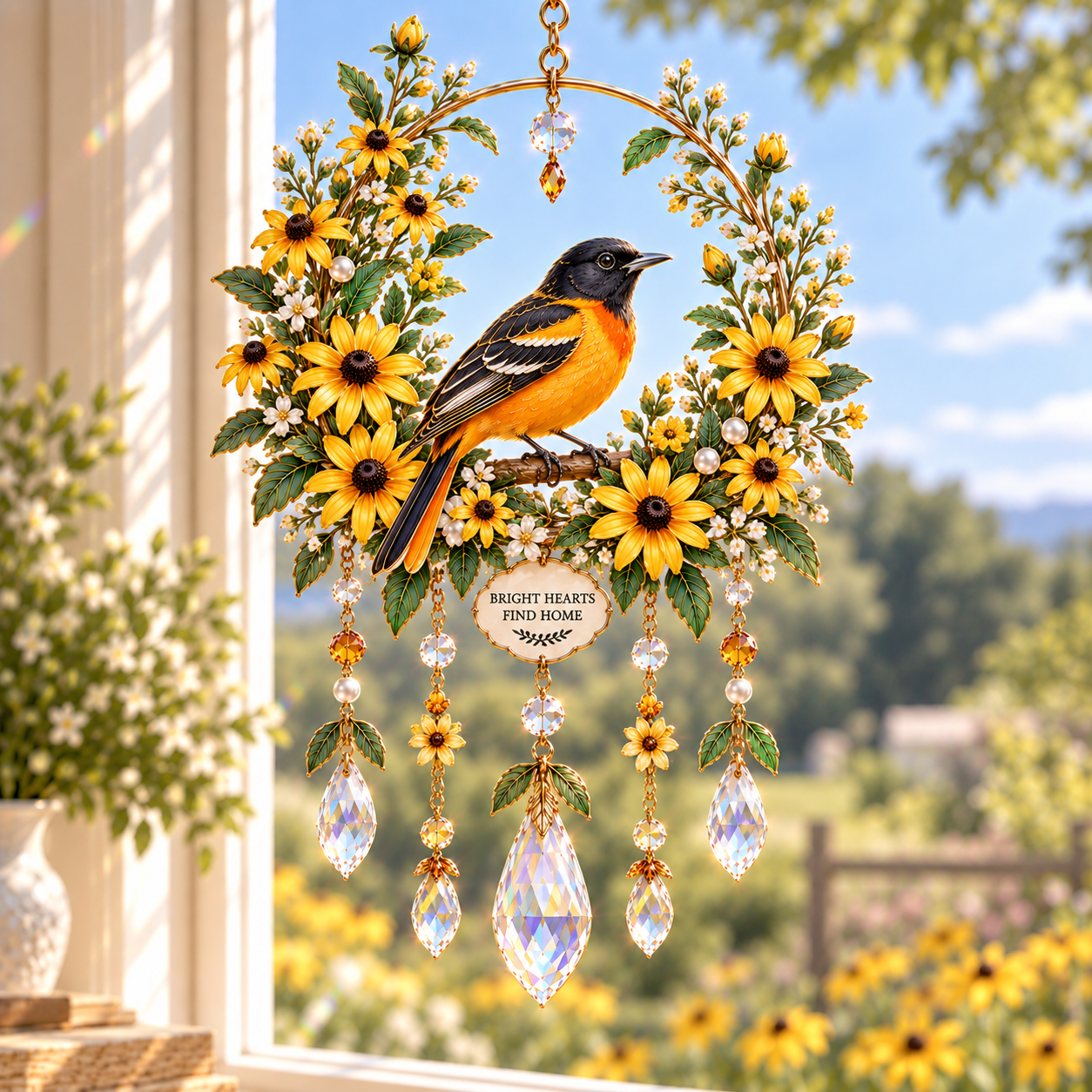 Hometown Garden Jeweled Wind Chime Suncatcher
