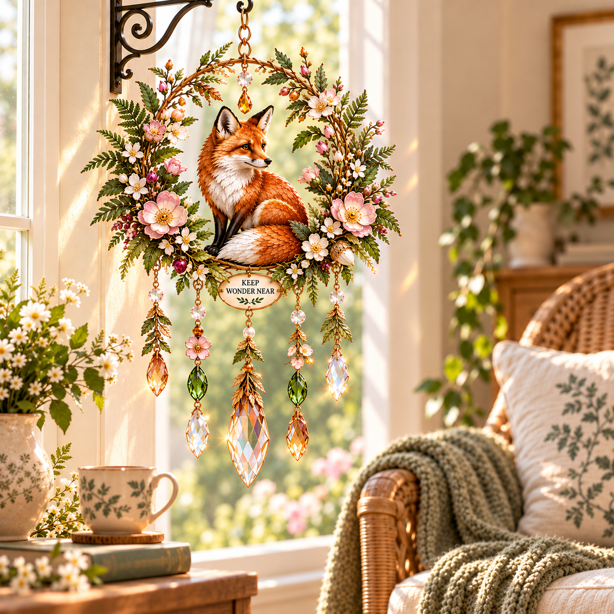 Woodland Garden Jeweled Wind Chime Suncatcher