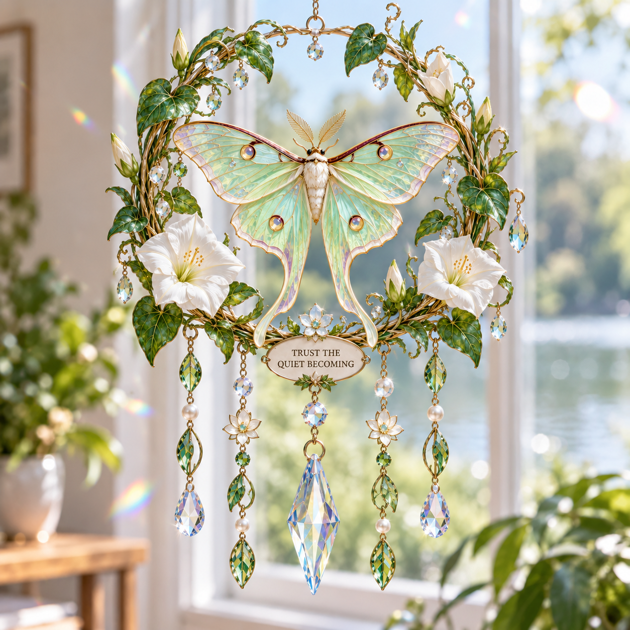 Winged Garden Jeweled Wind Chime Suncatcher