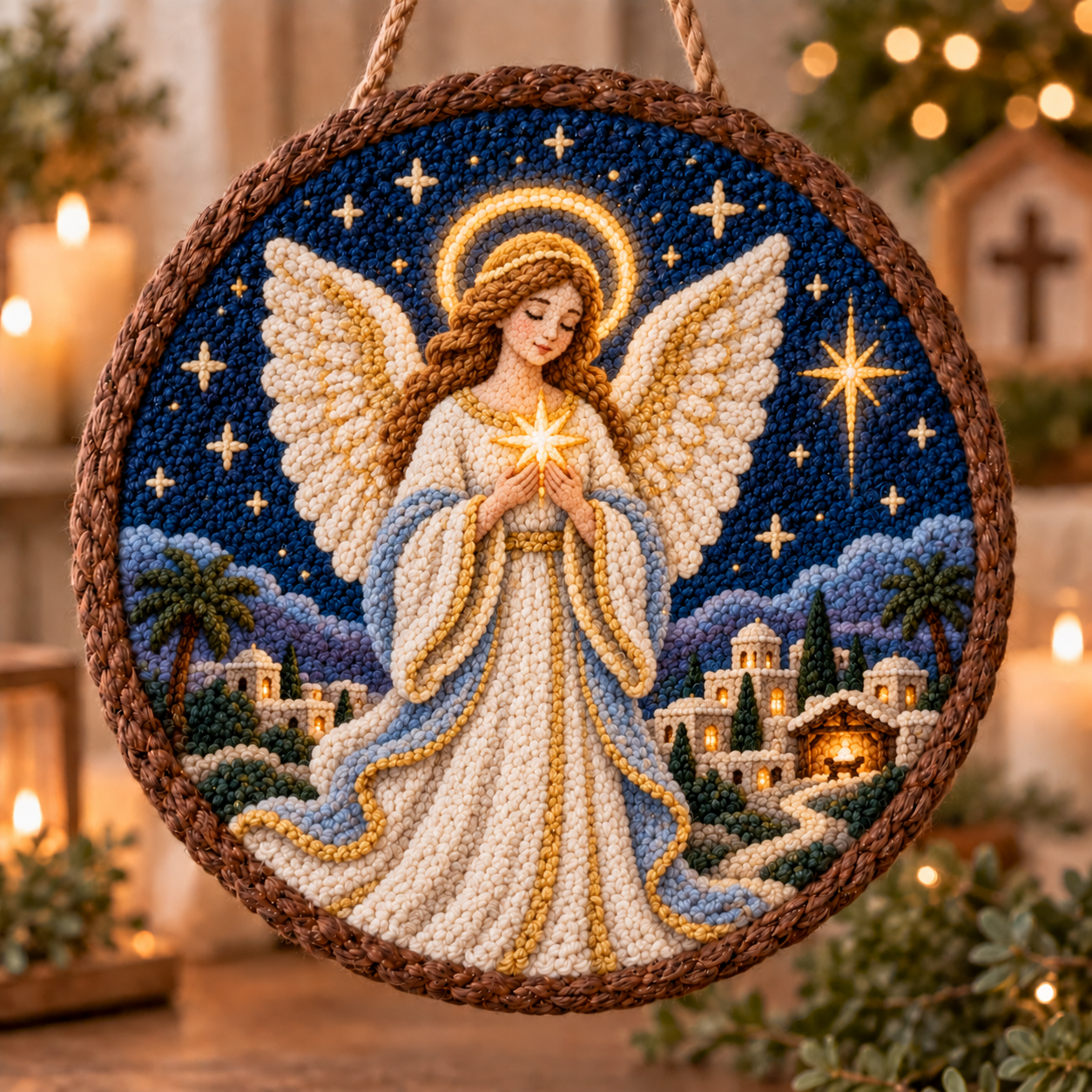 DIY Punch Needle Christian Christmas Hanging Decor Kit