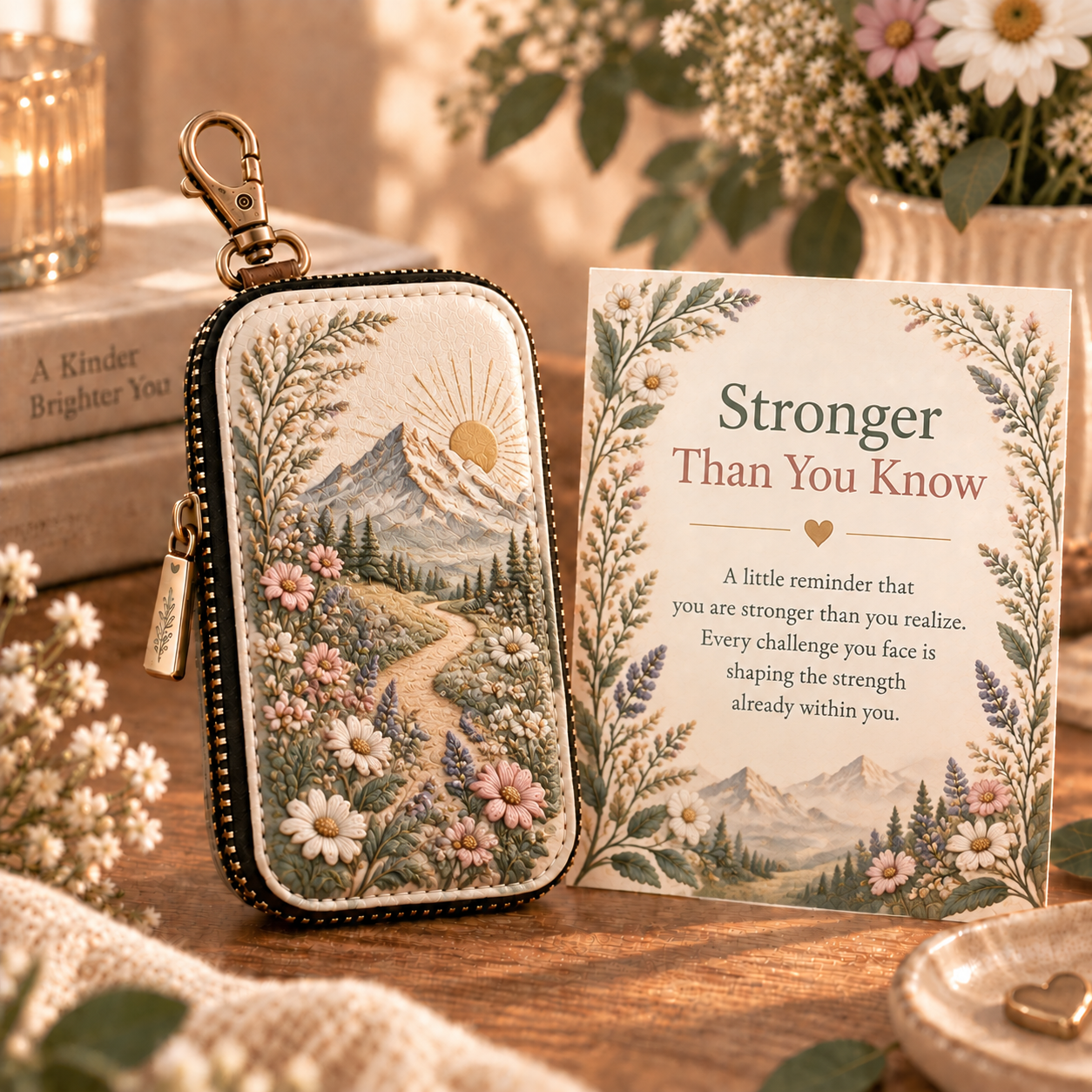 The Little Reminder Key Case Gift Set – Meaningful Key Pouch with Encouragement Card