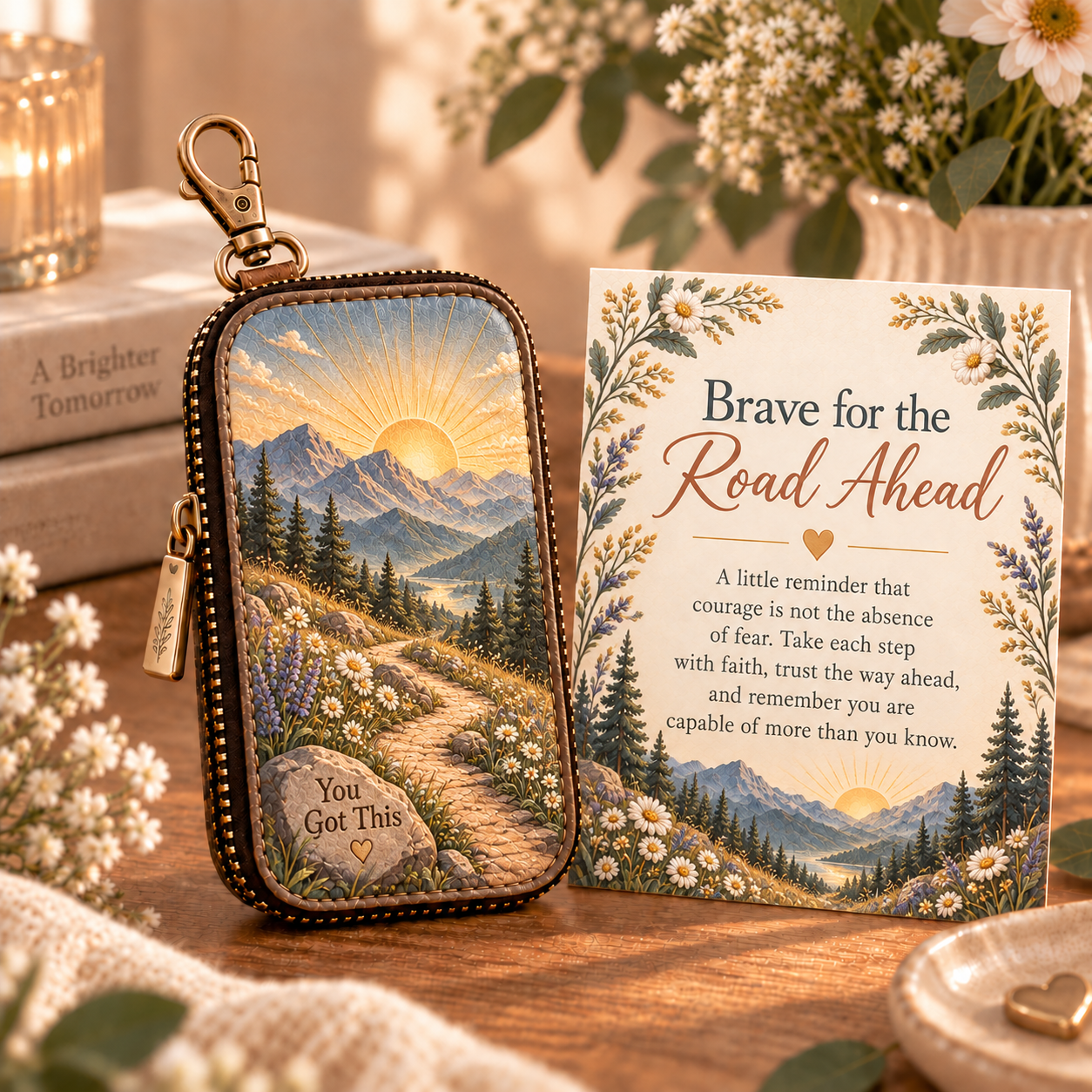 Wherever You Go Mother-Daughter Key Case Gift Set – Meaningful Keepsake with Message Card