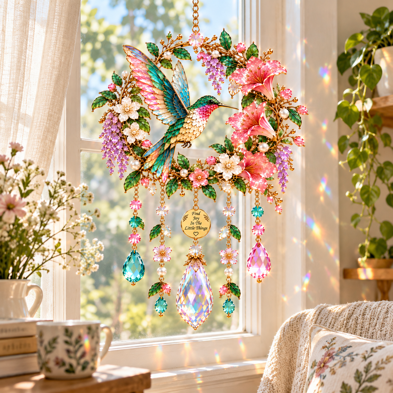 Jeweled Garden Wind Chime Suncatcher