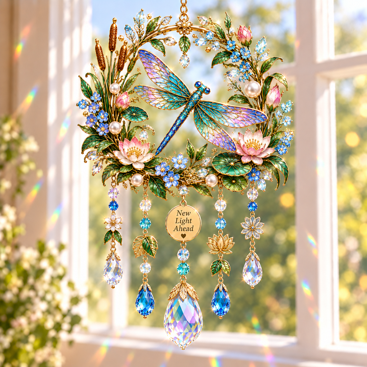 Jeweled Garden Wind Chime Suncatcher