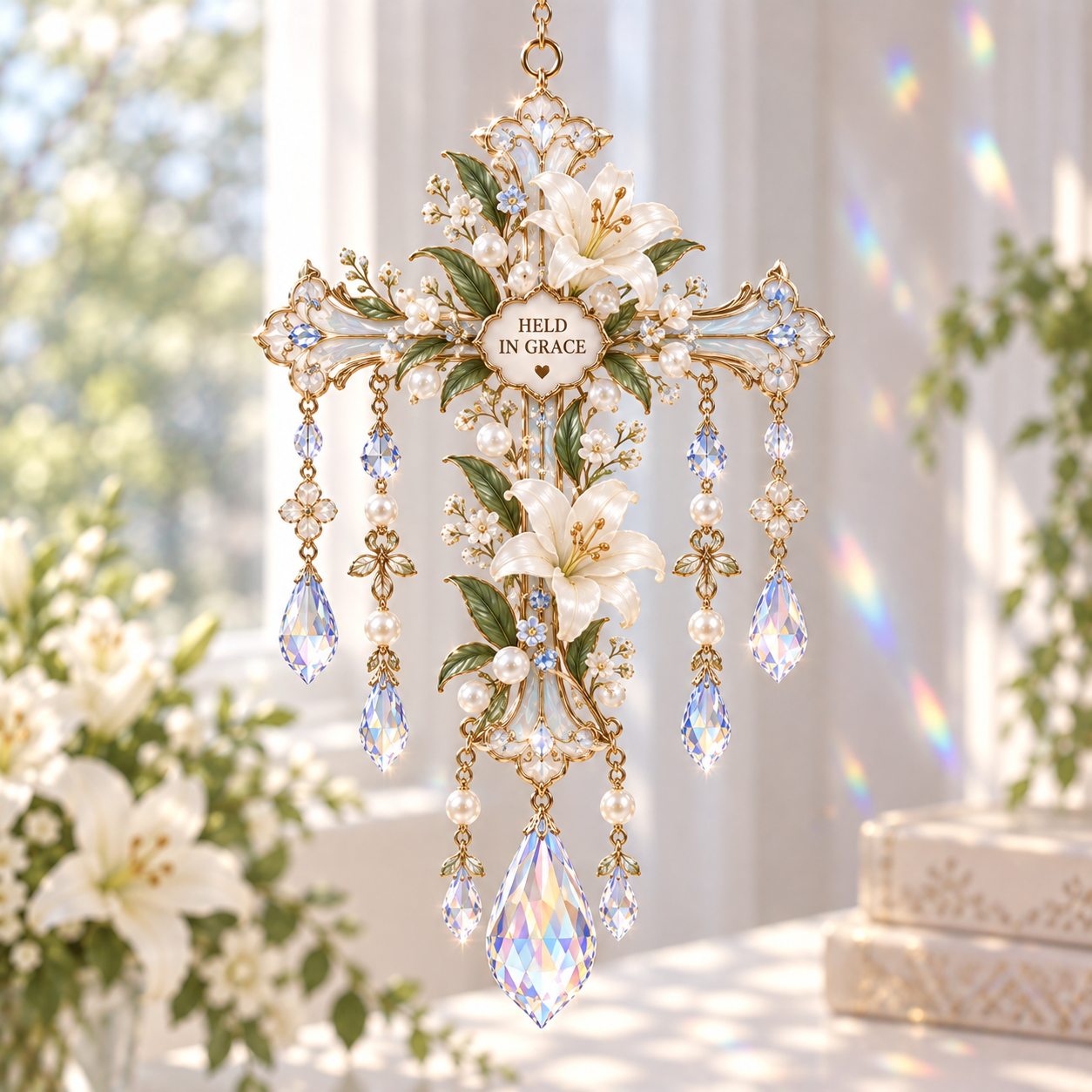 Guardian Light Jeweled Wind Chime Suncatcher