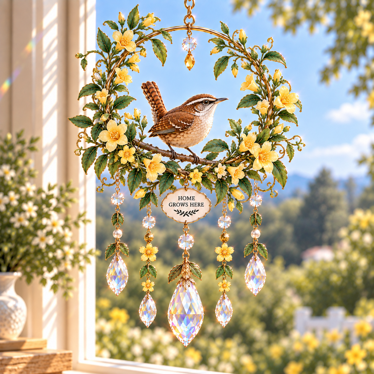 Hometown Garden Jeweled Wind Chime Suncatcher