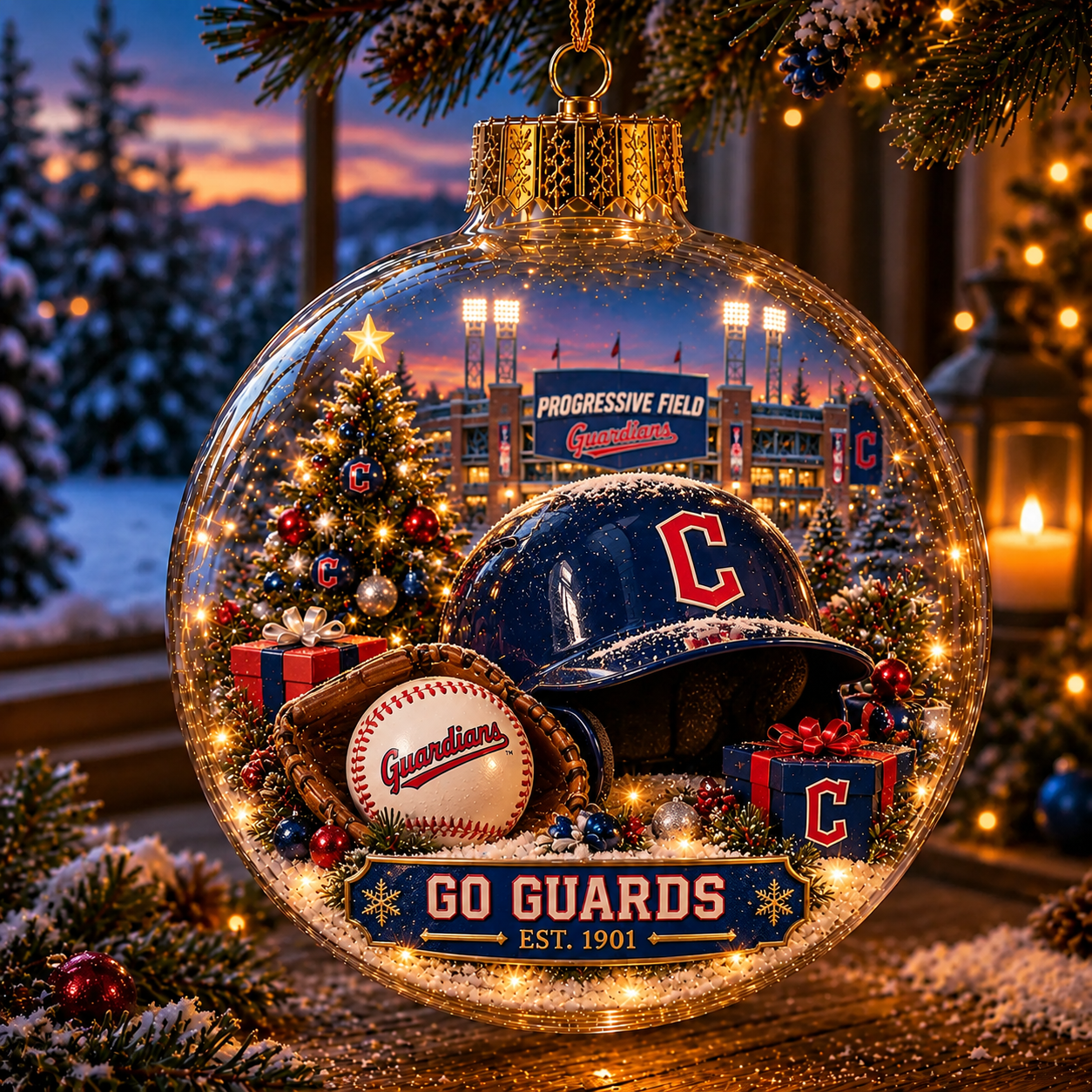 ⚾🎄 Bring the Ballpark Home — Light-Up Baseball Christmas Diorama Ornament