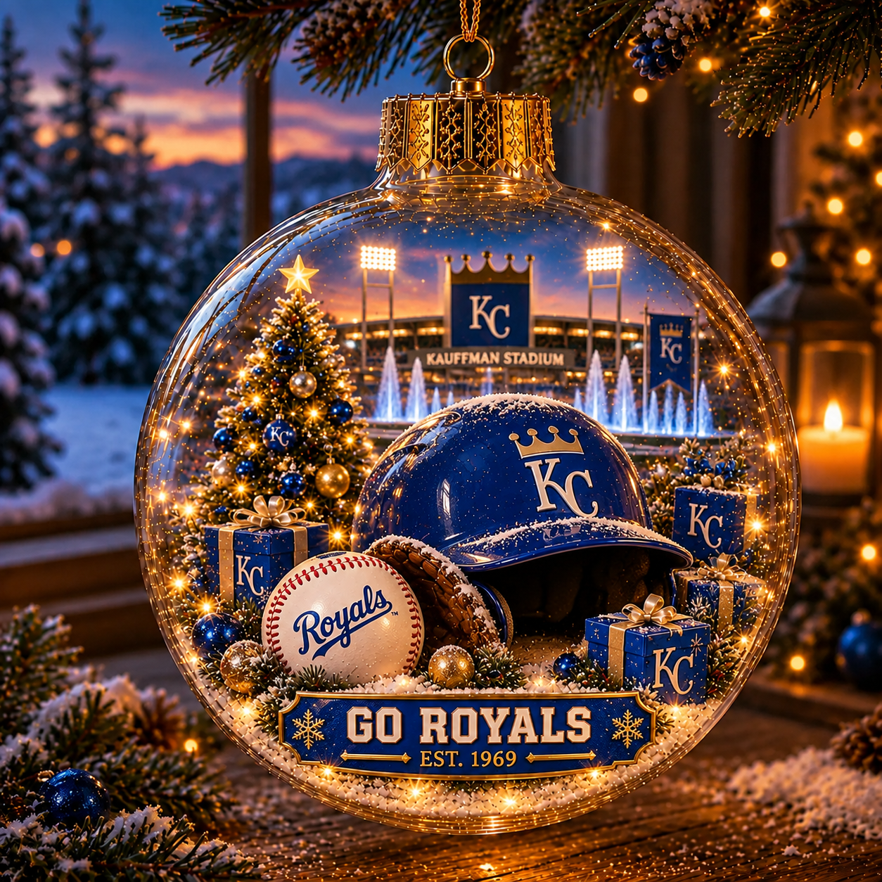 ⚾🎄 Bring the Ballpark Home — Light-Up Baseball Christmas Diorama Ornament