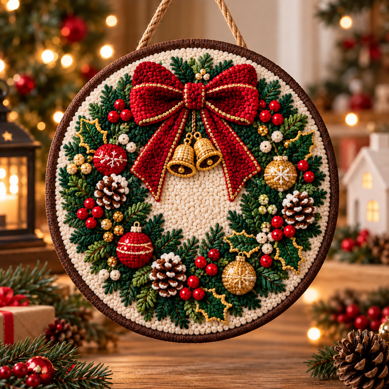🎅 DIY Punch Needle Christmas Hanging Decor Kit
