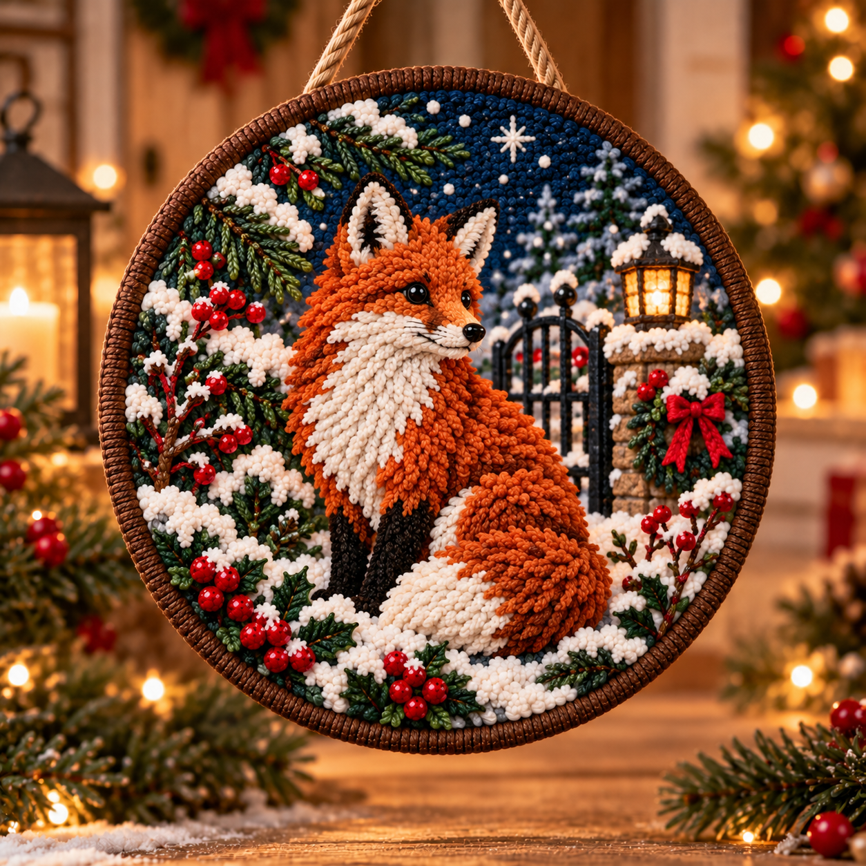 🐦 DIY Punch Needle Winter Woodland Hanging Decor Kit