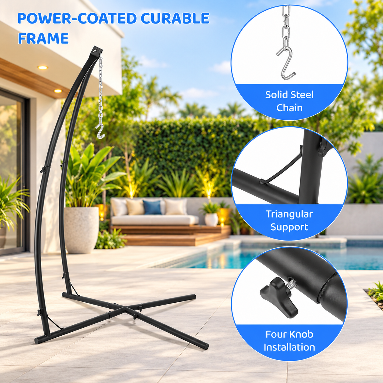 Hanging tree tent with freestanding stand