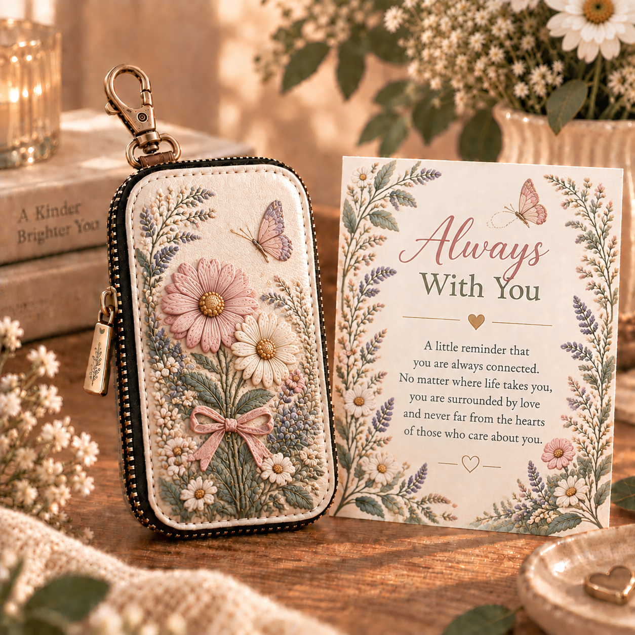 The Little Reminder Key Case Gift Set – Meaningful Key Pouch with Encouragement Card