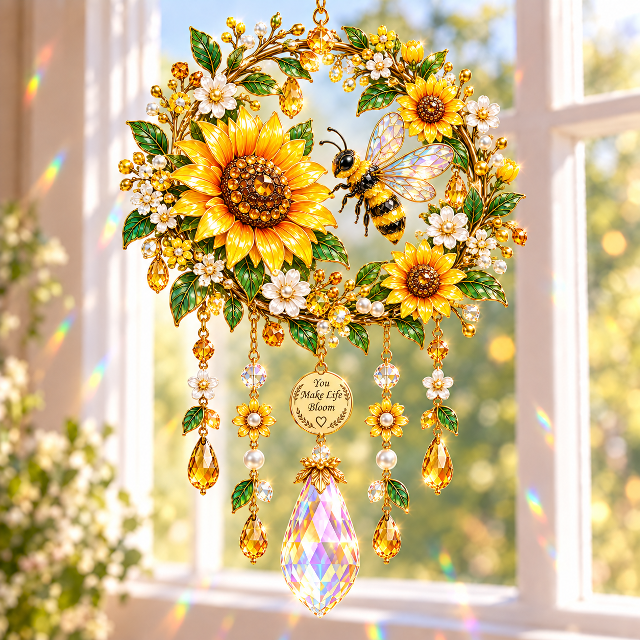 Jeweled Garden Wind Chime Suncatcher