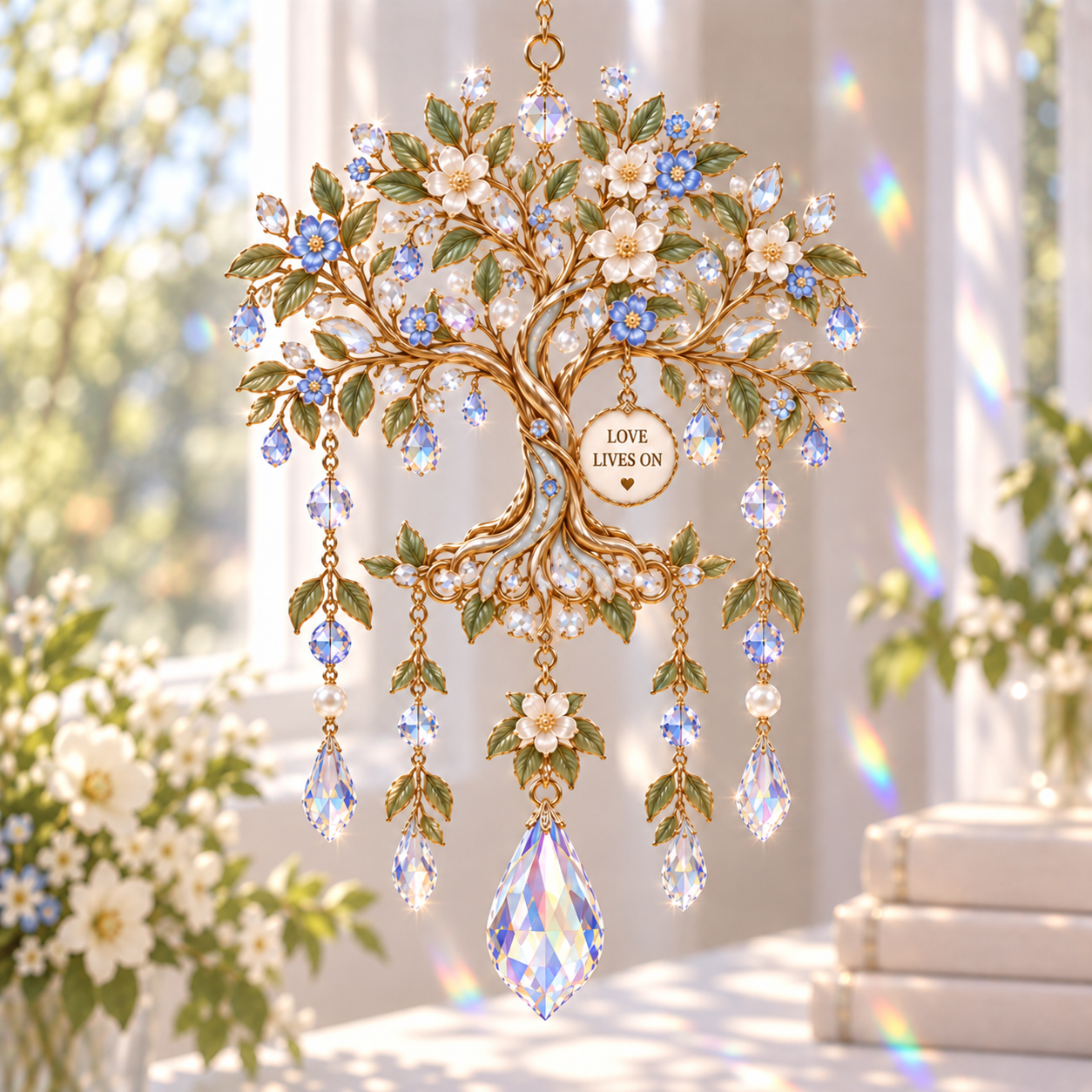 Guardian Light Jeweled Wind Chime Suncatcher