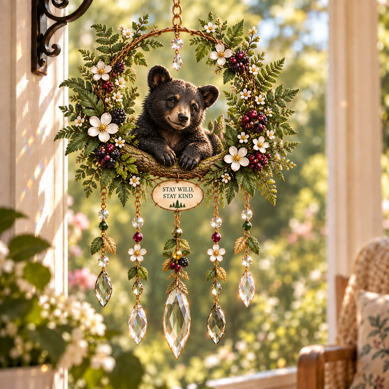 Woodland Garden Jeweled Wind Chime Suncatcher