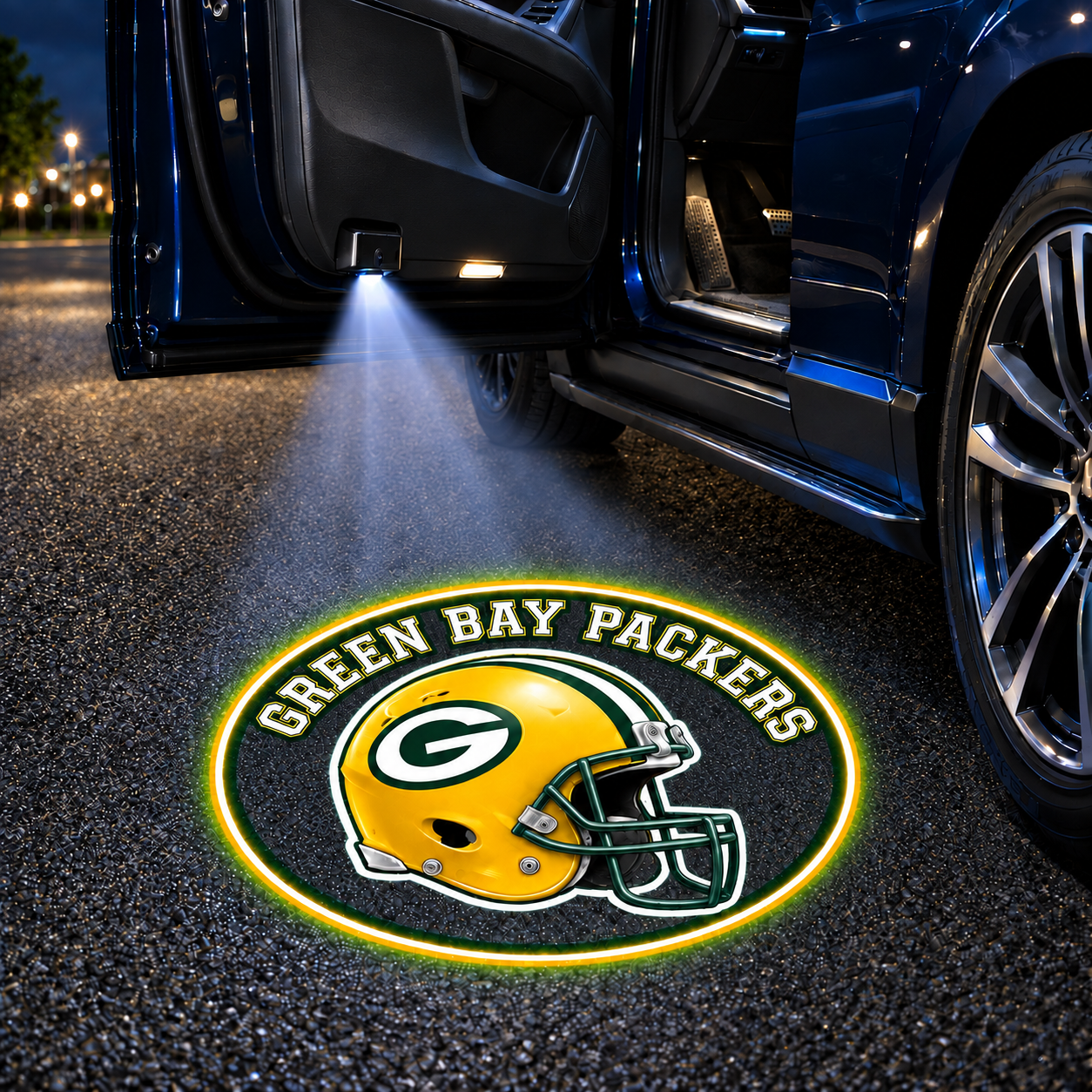 Vintage Football Helmet Car Door Projector Lights – Choose Your Team Style