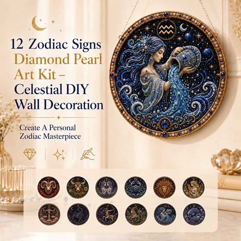 🔥 12 Zodiac Signs Pearl Art Kit ♈🌙