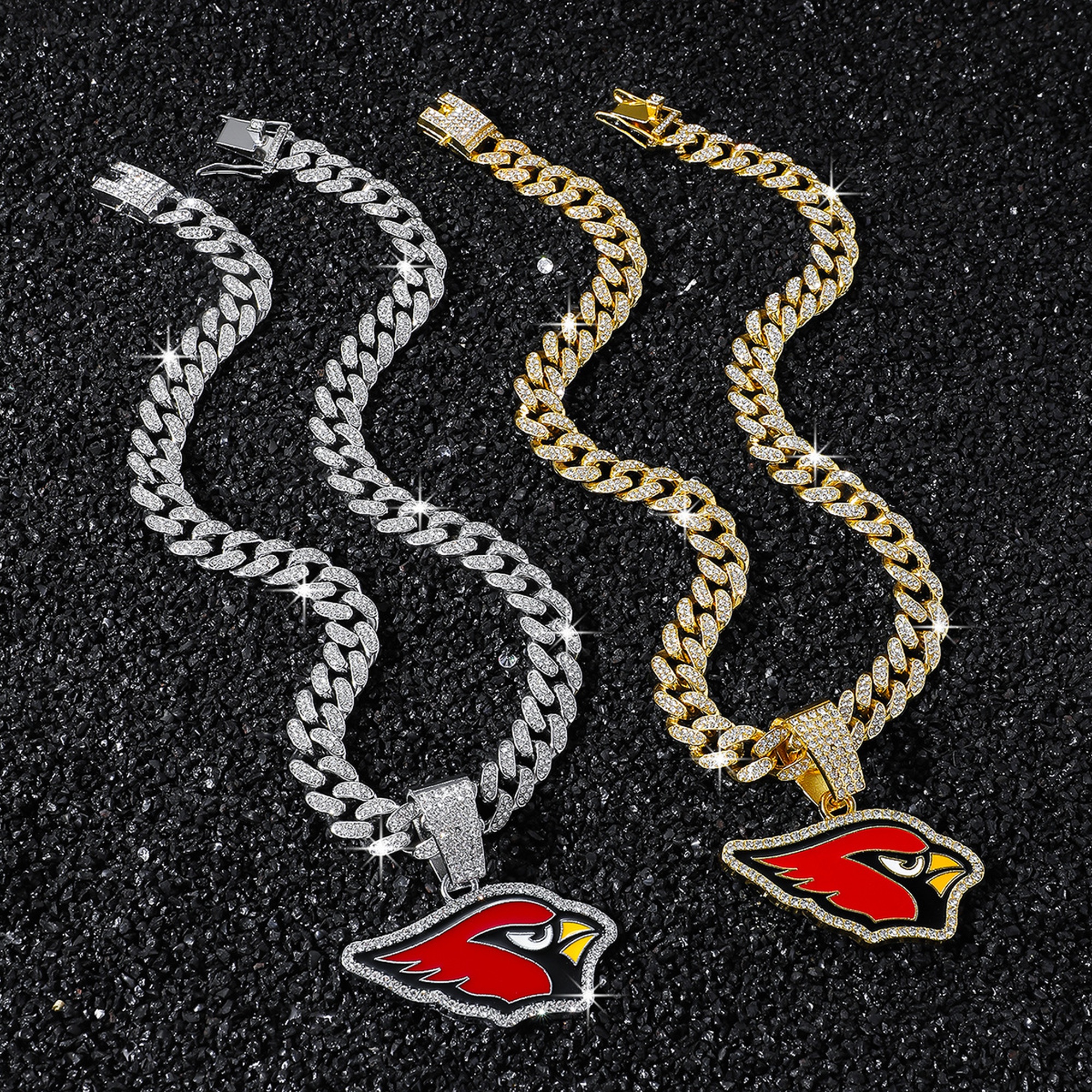 Football Team Cuban Link Pendant Necklace