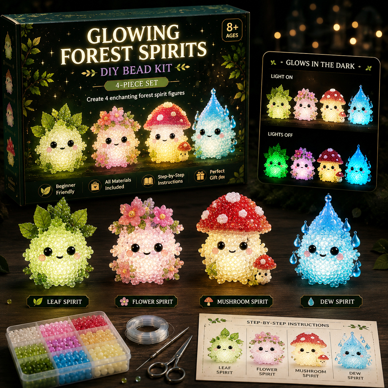 👻Glowing Fantasy Spirits DIY Bead Kit Series✨