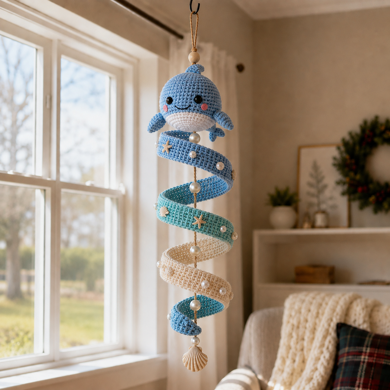 🔥50% Off Last Day 🔥Ocean Friends Crochet Spiral Ornament DIY Kit 🌊 A Calming Keepsake to Make and Display