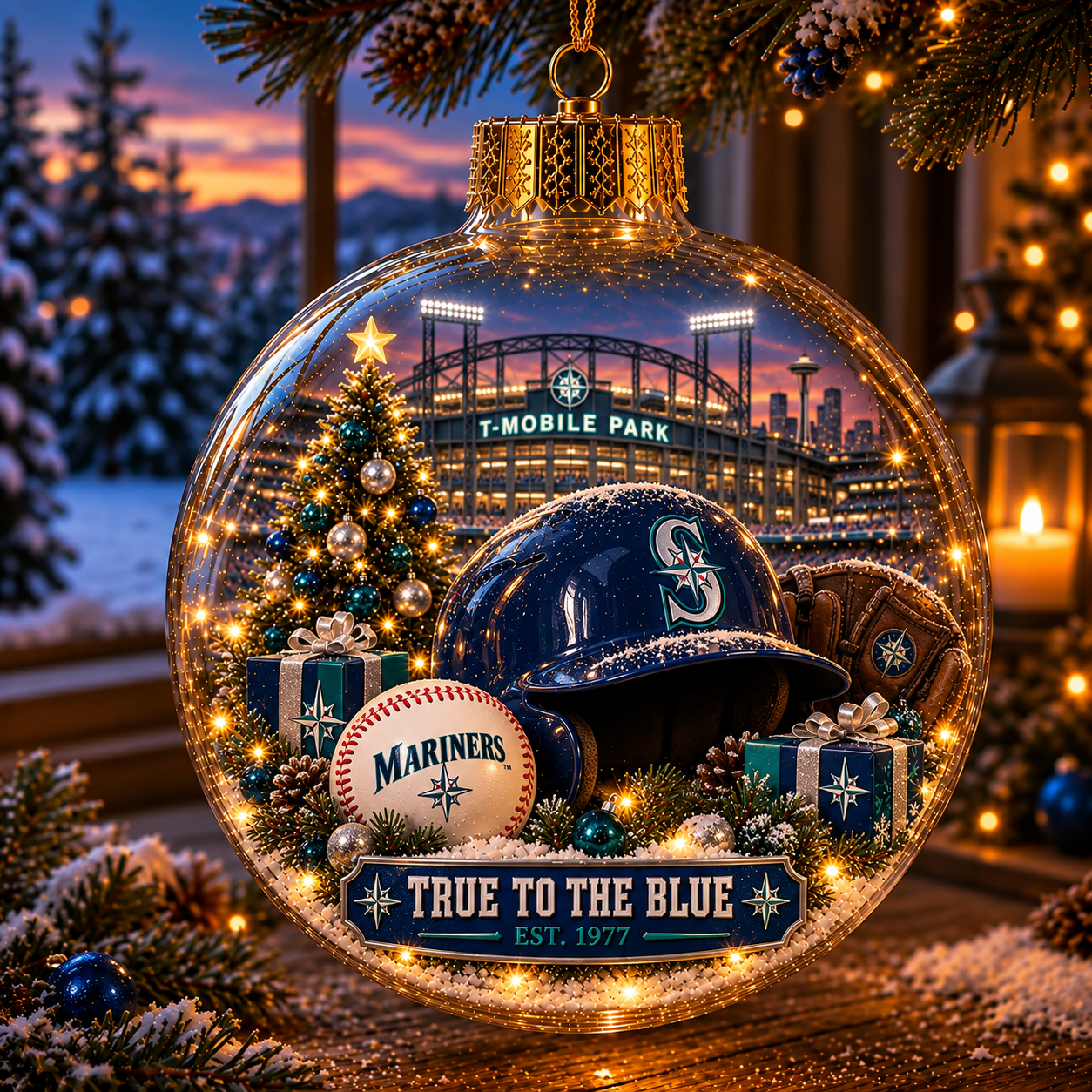⚾🎄 Bring the Ballpark Home — Light-Up Baseball Christmas Diorama Ornament