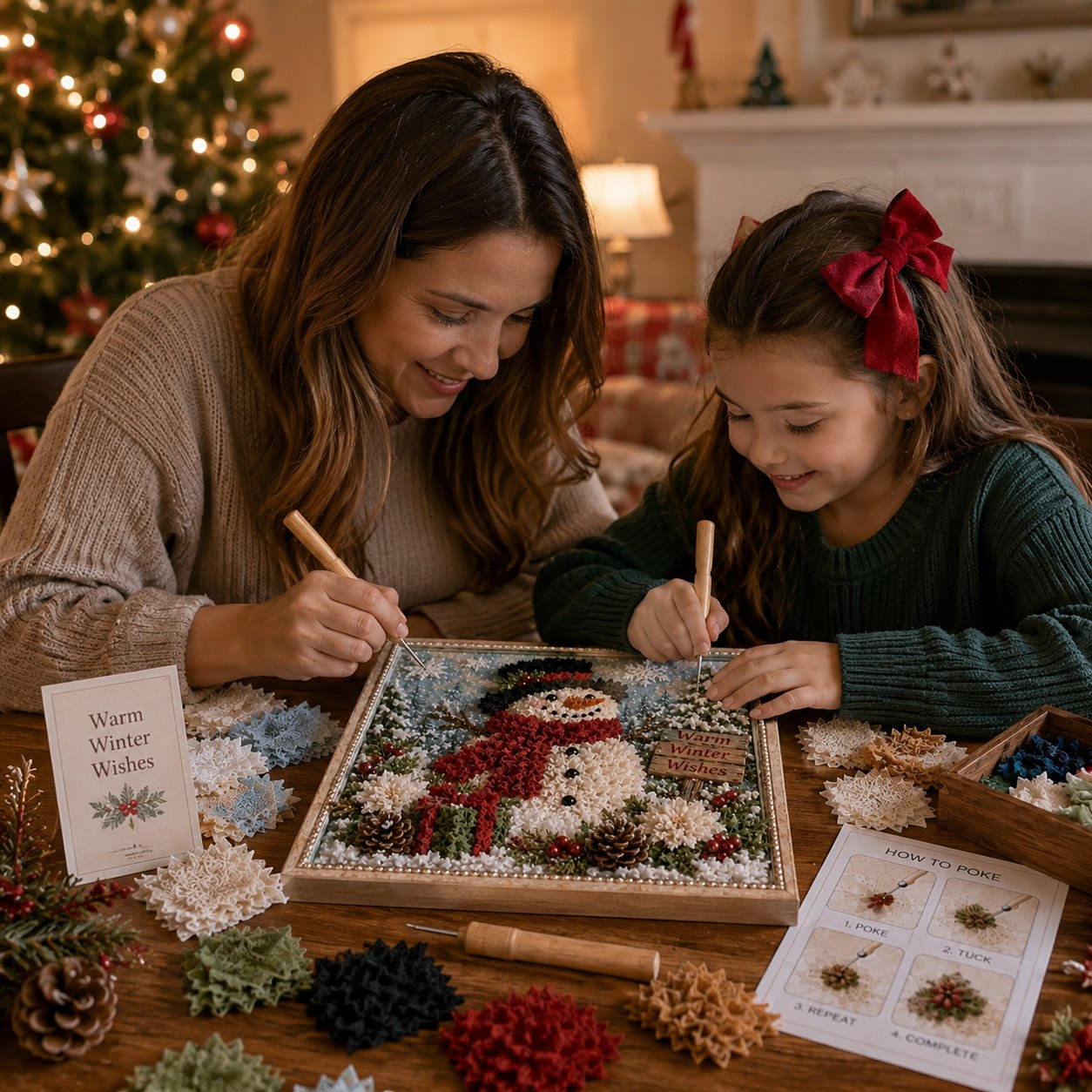 🎄🧵 Premium 3D Christmas Fabric Poke Art Kit