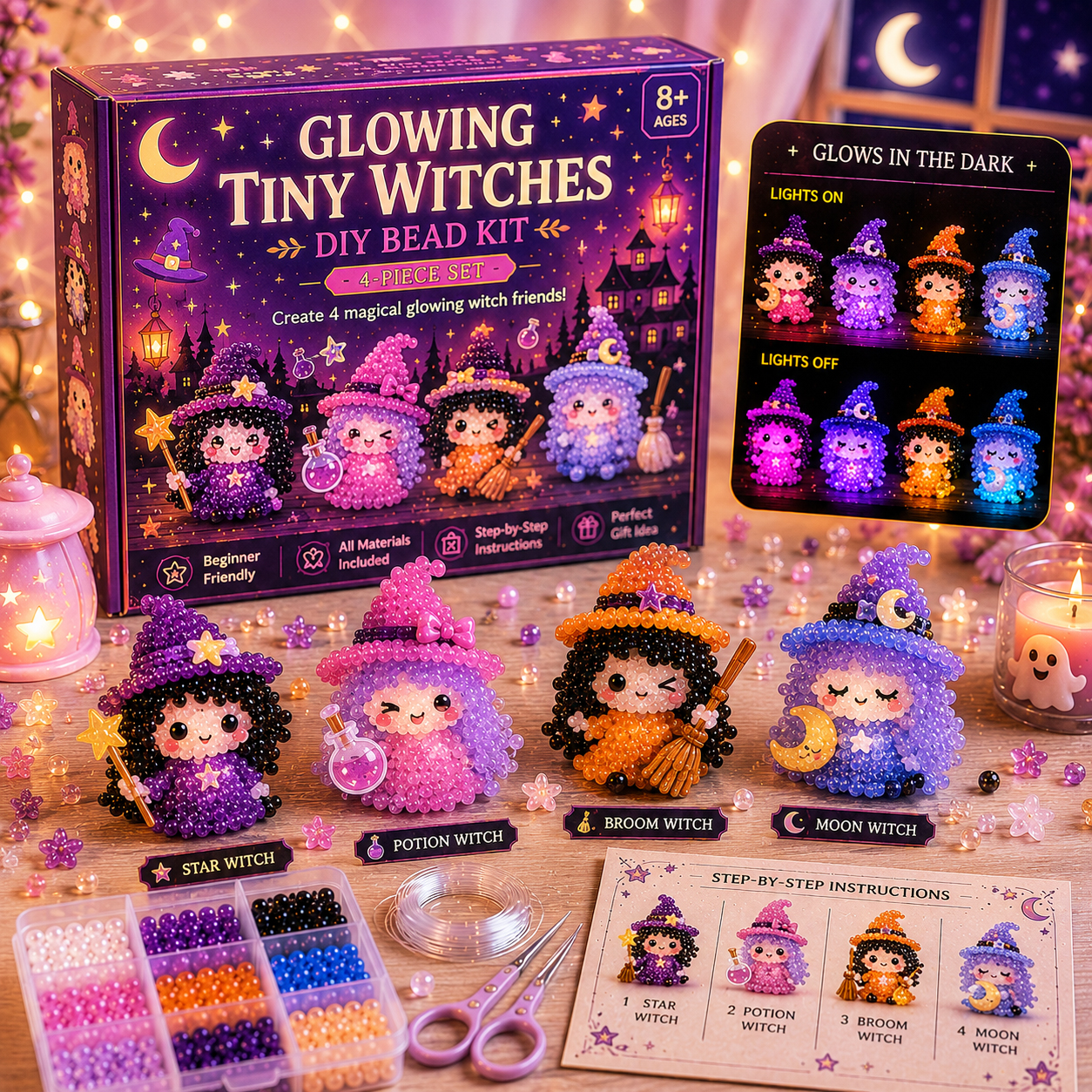 👻Glowing Fantasy Spirits DIY Bead Kit Series✨